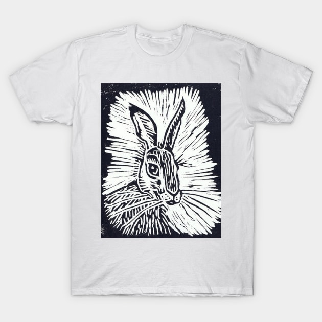 Hare Lino Cut T-Shirt by Keenart